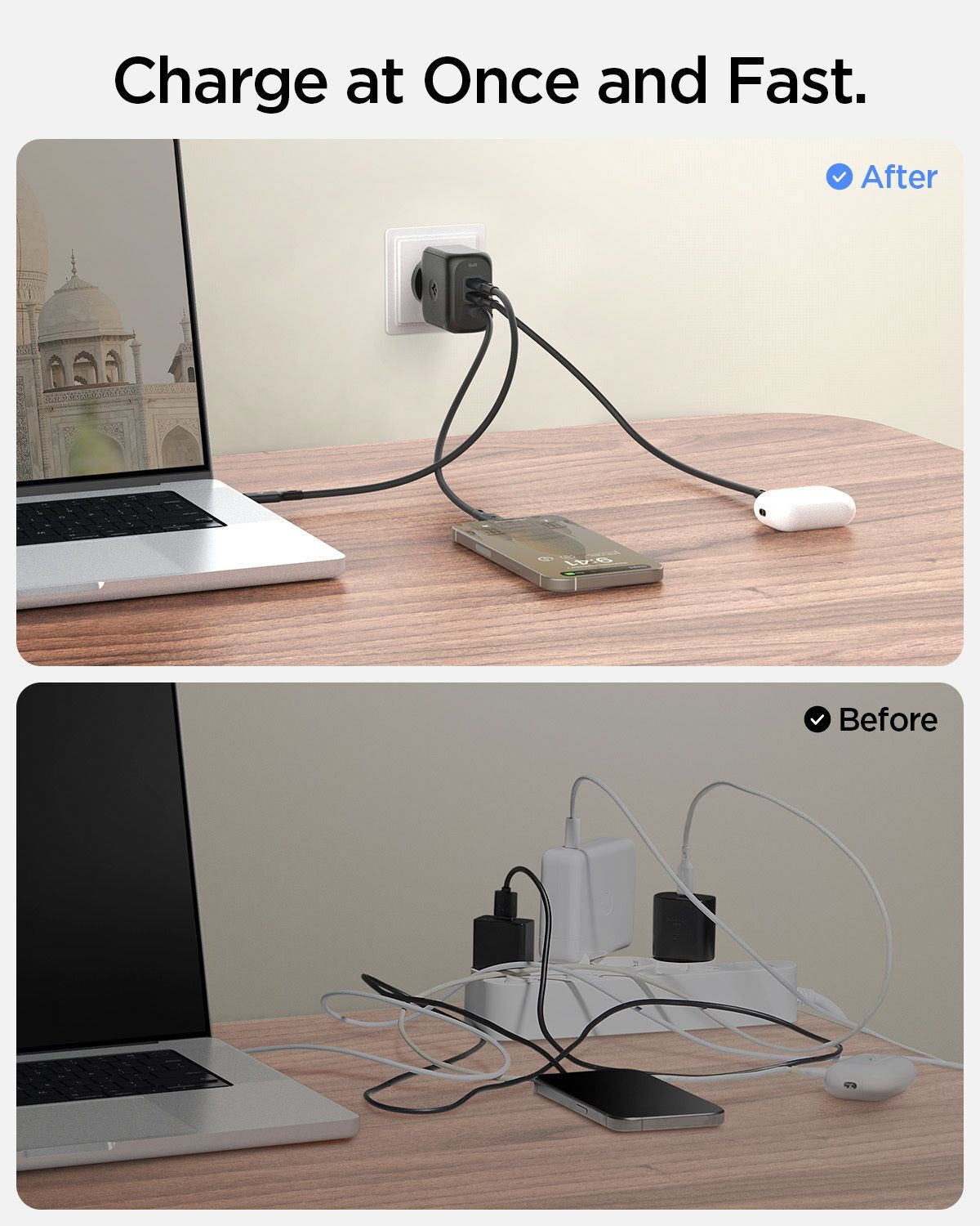 Image of Spigen 65 W GaN 3 Port Mobile Charger