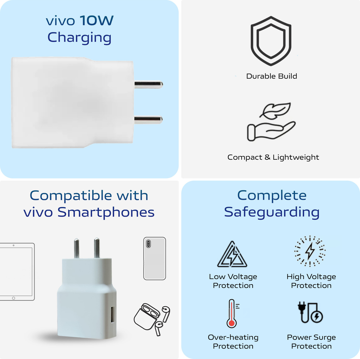 Image of vivo 10 W 2 A Wall Charger for Mobile