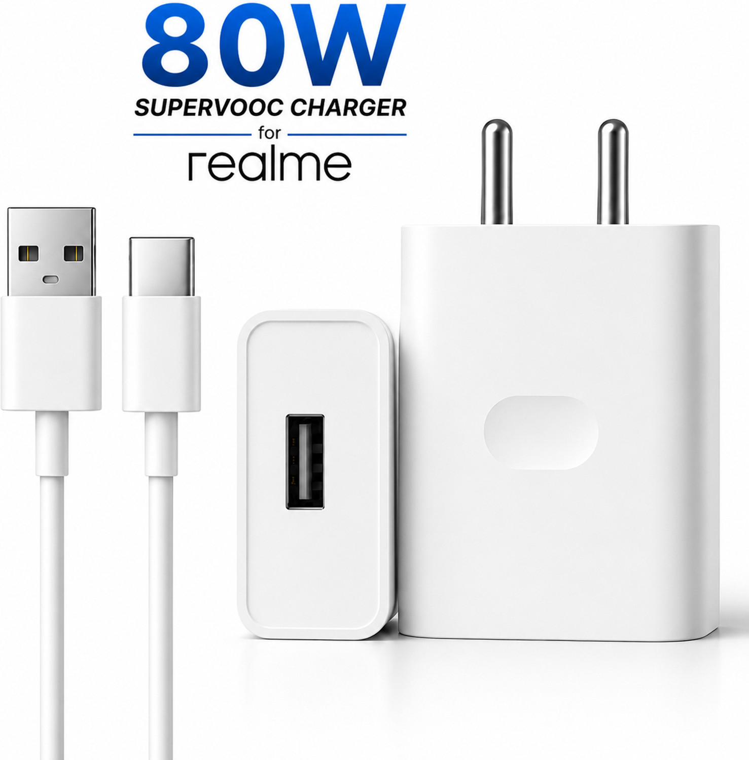 Image of SB 80 W SuperVOOC 7.3 A Wall Charger for Mobile with Detachable Cable