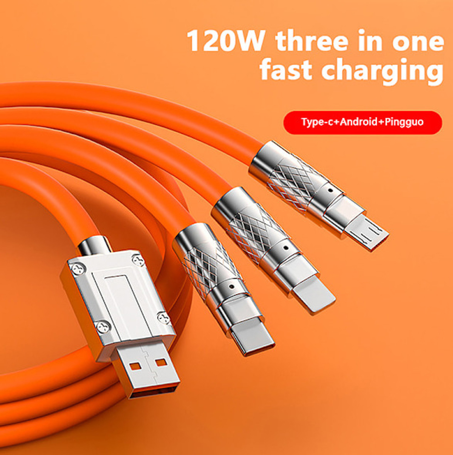 Image of LEISURELIC 120 W 0.6 A 3 Port Mobile Charger with Detachable Cable
