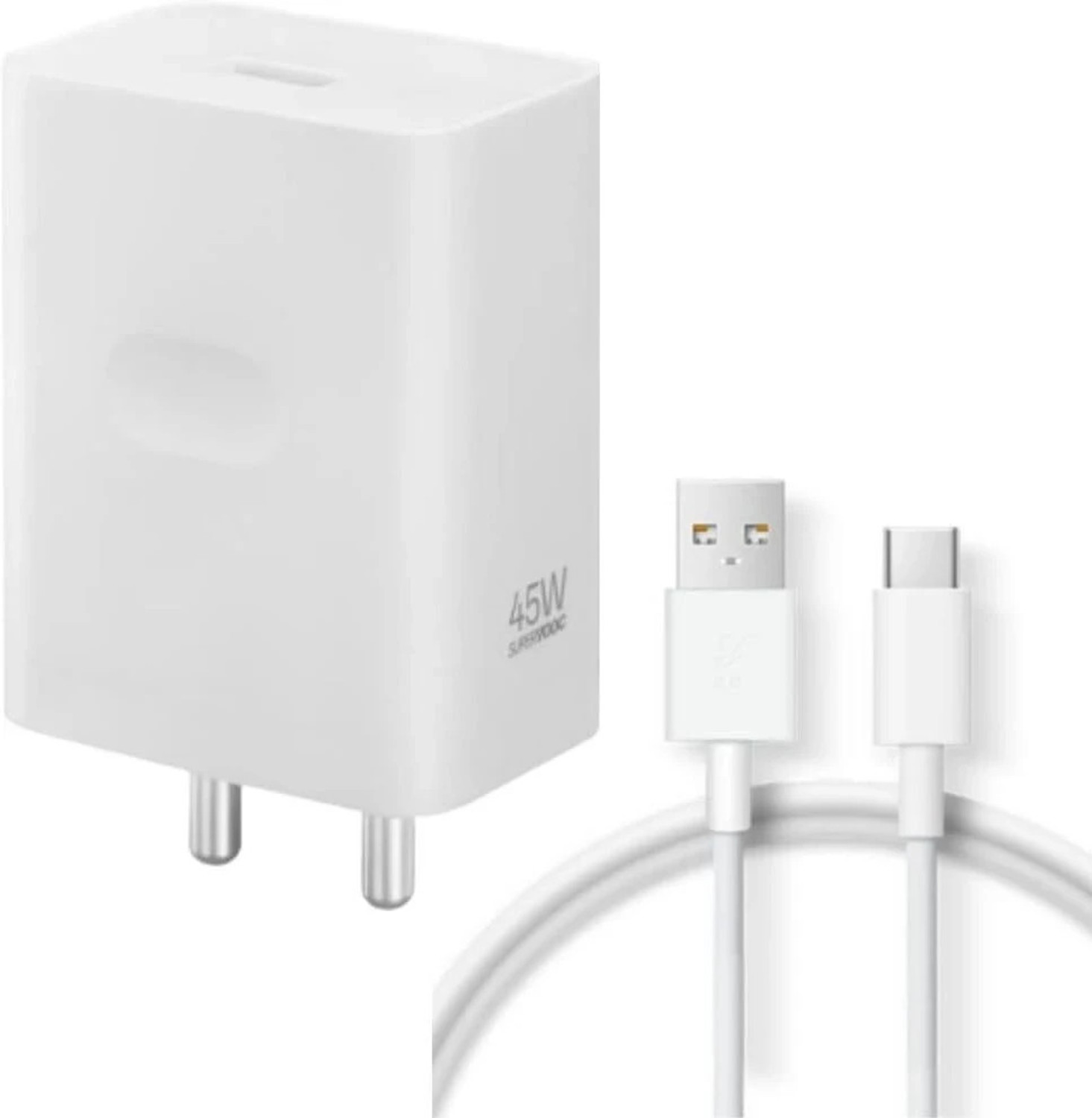 OPPO 45 W SuperVOOC 4 A Wall Charger for Mobile with Detachable Cable