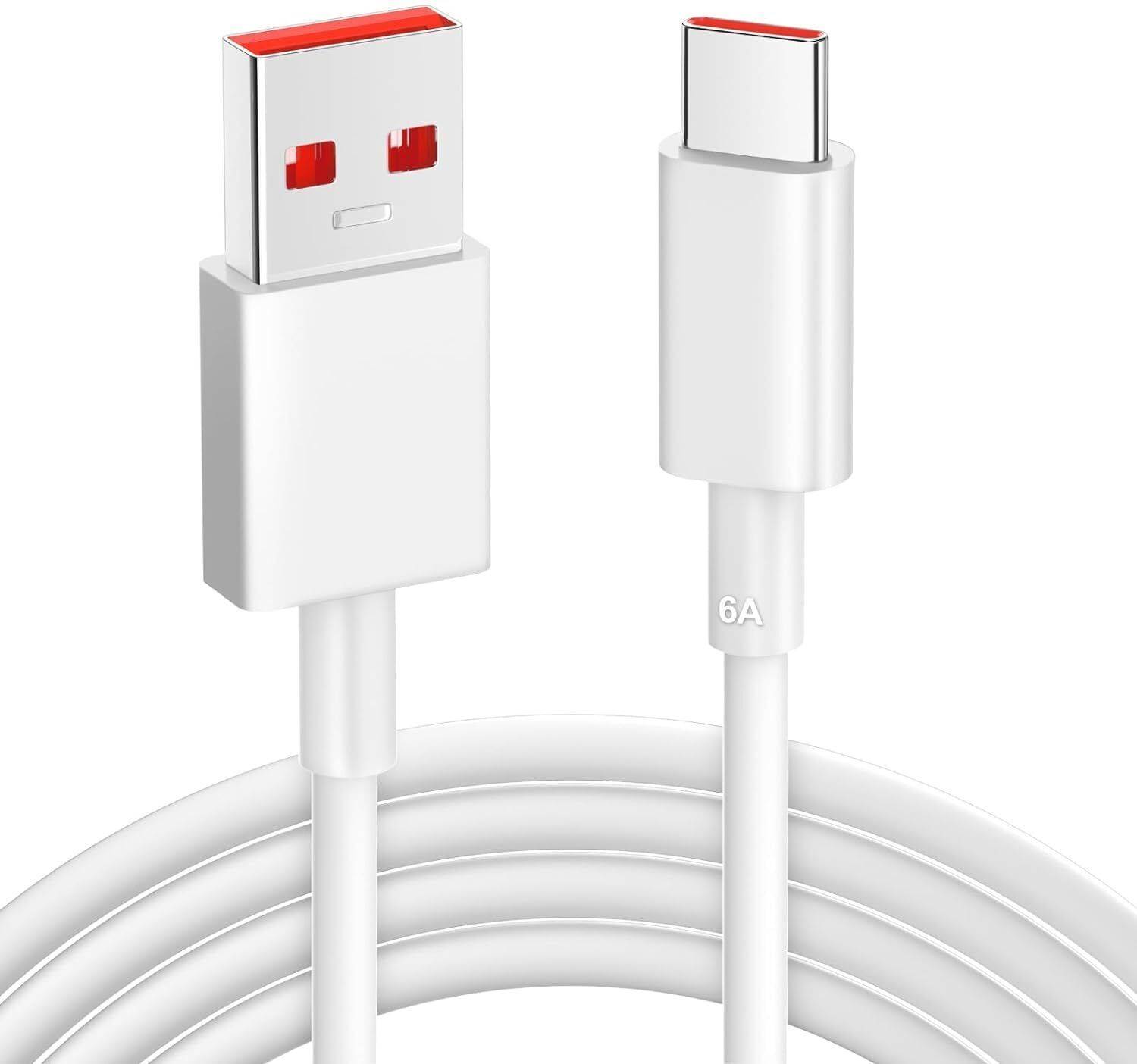 Qoisa USB Type C Cable 6 A 1 m 100W,Turbo Charge Cable, For Poco Hyper Charge Cable High Speed Data Sync