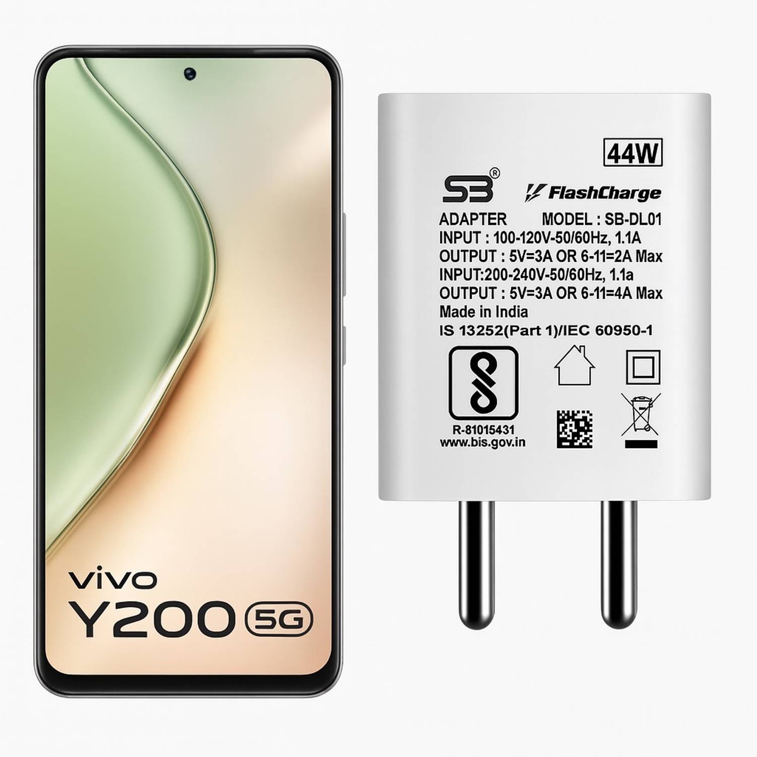 SB 44 W 4 A Wall Charger for Mobile with Detachable Cable