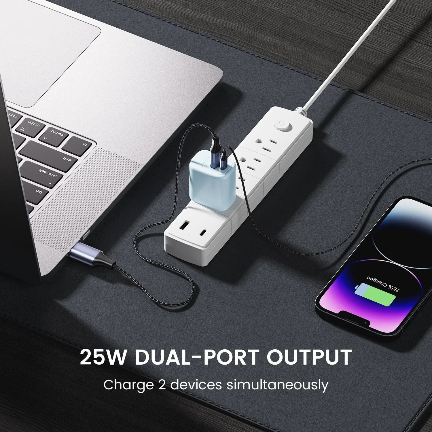 Image of DeperAI 25 W GaN 2 A Dual Port Mobile Charger