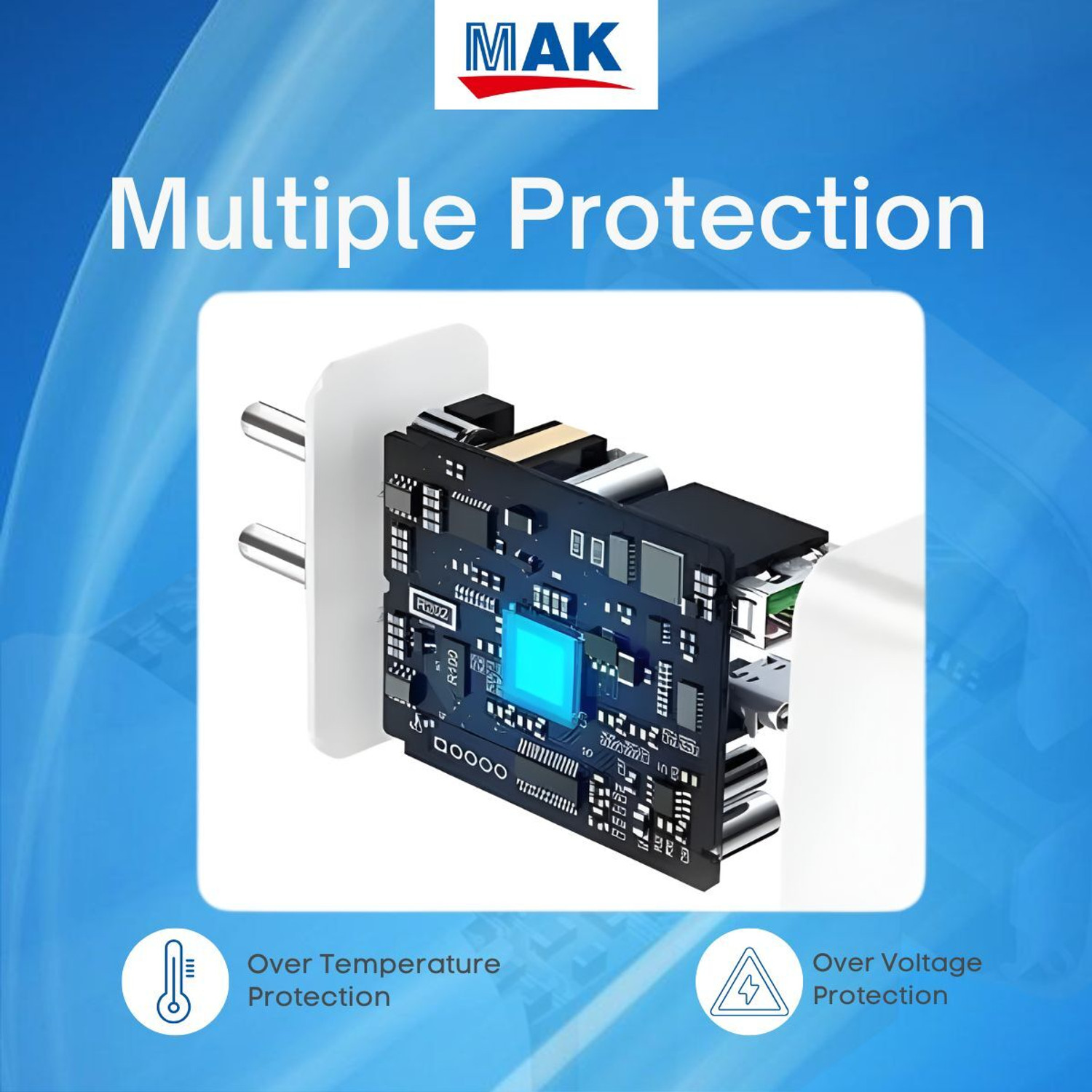 Image of MAK 65 W SuperVOOC 4 A Wall Charger for Mobile with Detachable Cable