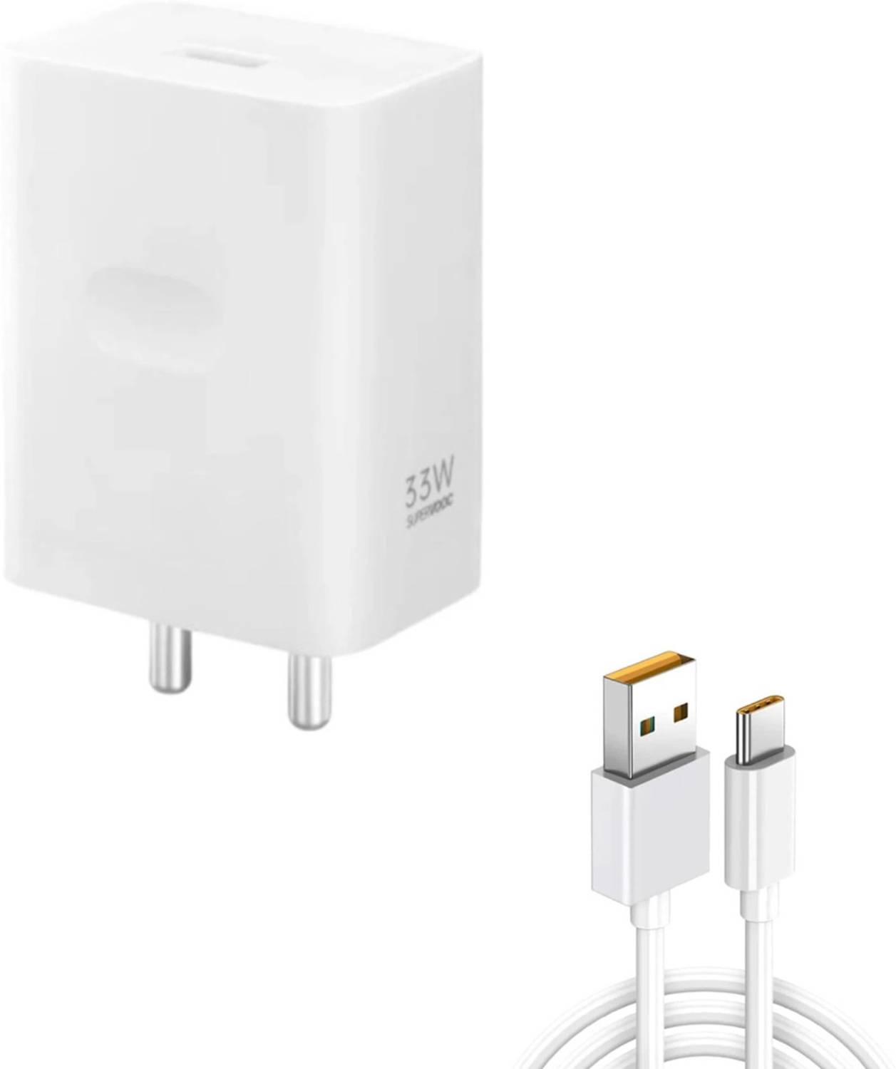 TECHWAQE 33 W SuperVOOC 3 A Wall Charger for Mobile with Detachable Cable