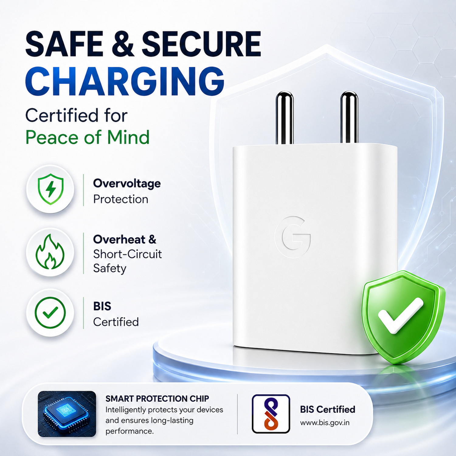 Image of shopbucket 30 W Quick Charge 3 A Wall Charger for Mobile with Detachable Cable