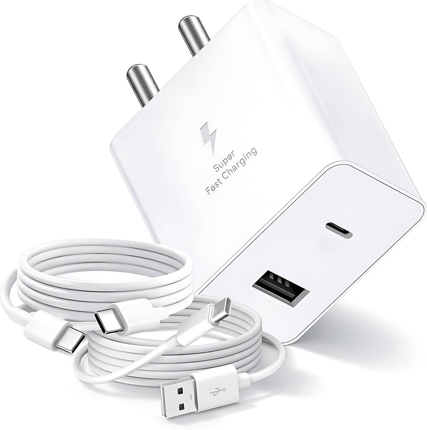 MMAK 45 W HyperCharge 5 A Dual Port Mobile Charger with Detachable Cable