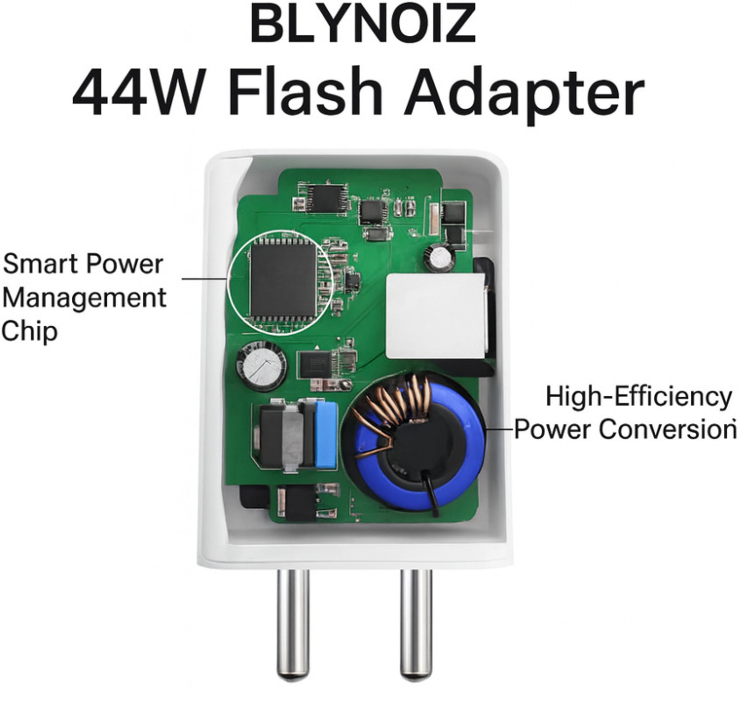 Image of BLYNOIZ 44 W Quick Charge 4 A Wall Charger for Mobile with Detachable Cable