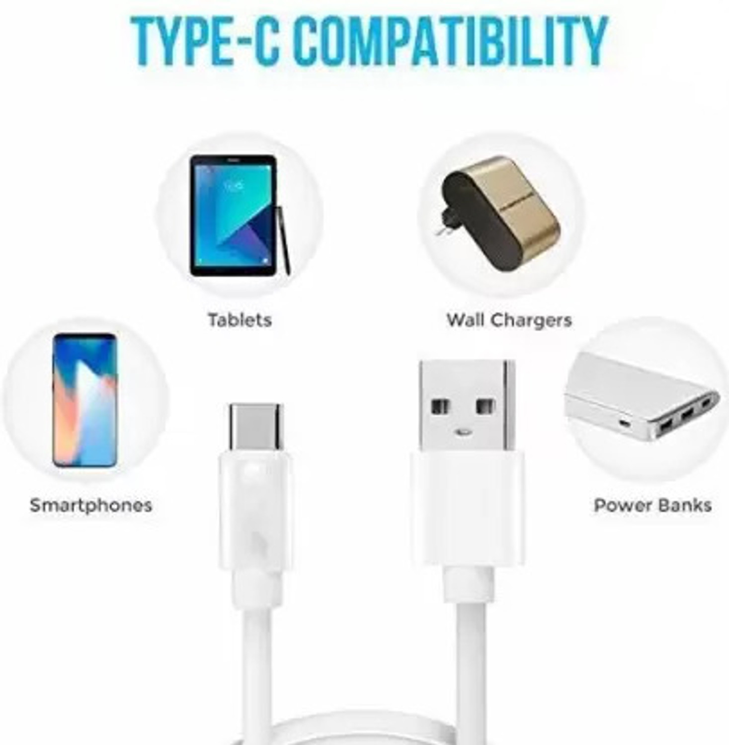 Image of OPPO USB Type C Cable 8 A 1 m Vooc Type C Fast Data Cable....