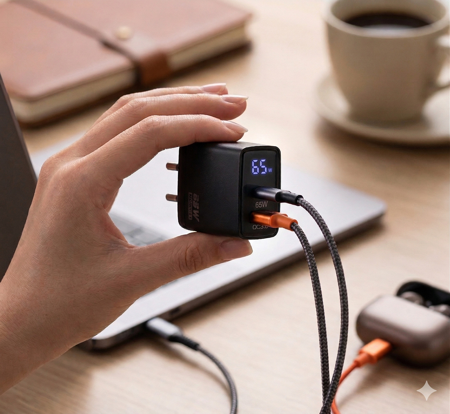Image of Coracao 65 W GaN 5 A Dual Port Mobile Charger