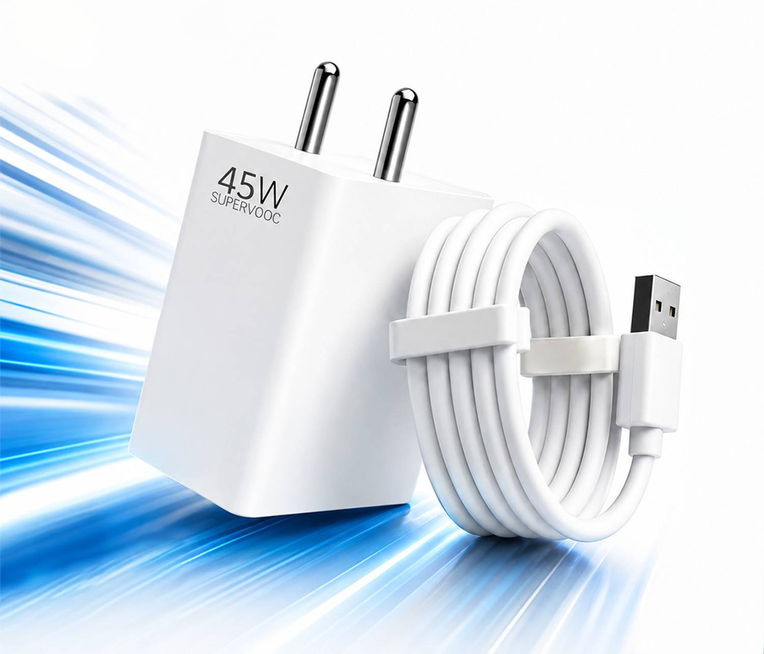 RR gadzet 45 W Supercharge 5.4 A Wall Charger for Mobile with Detachable Cable