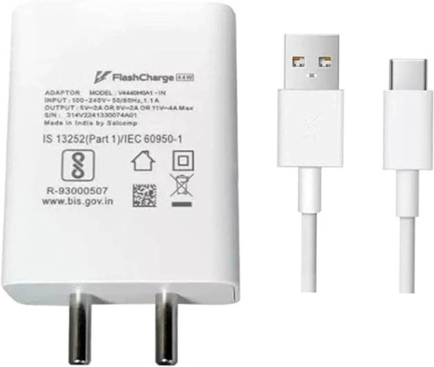 TECHWAQE 44 W Quick Charge 4 A Wall Charger for Mobile with Detachable Cable