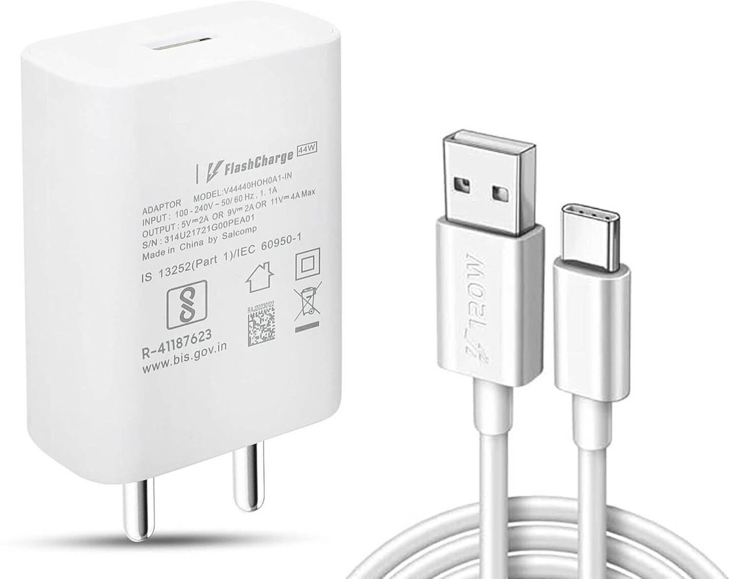 CLAT 44 W 6 A Wall Charger for Mobile with Detachable Cable