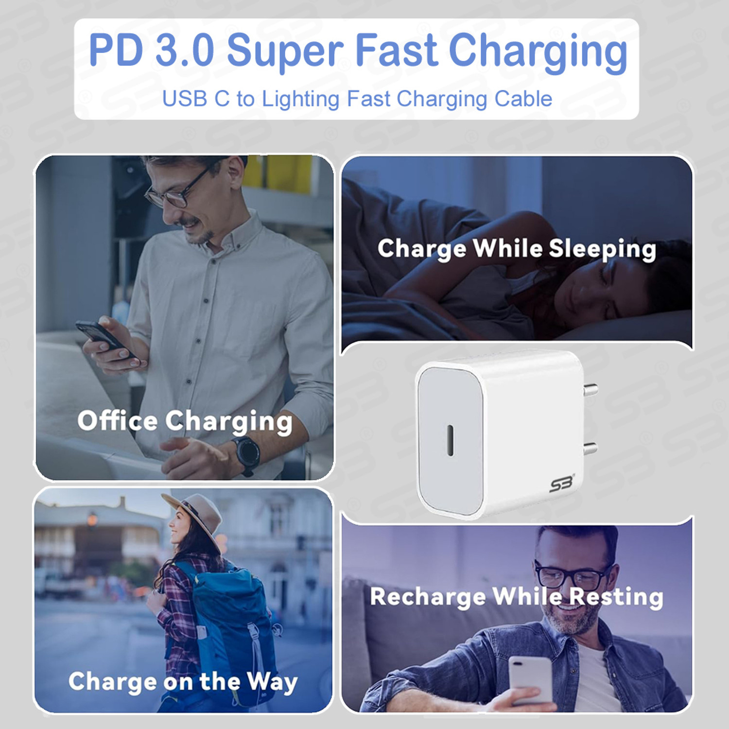 Image of SB 20 W Quick Charge 3 A Wall Charger for Mobile