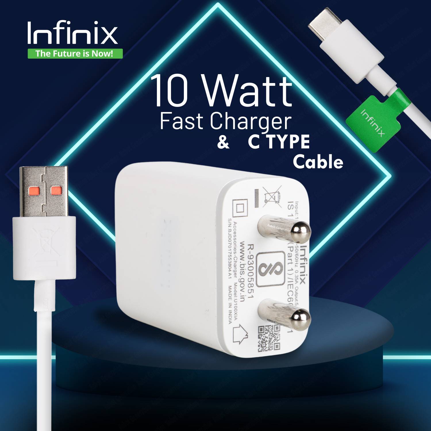 Infinix 10 W Quick Charge 2 A Wall Charger for Mobile