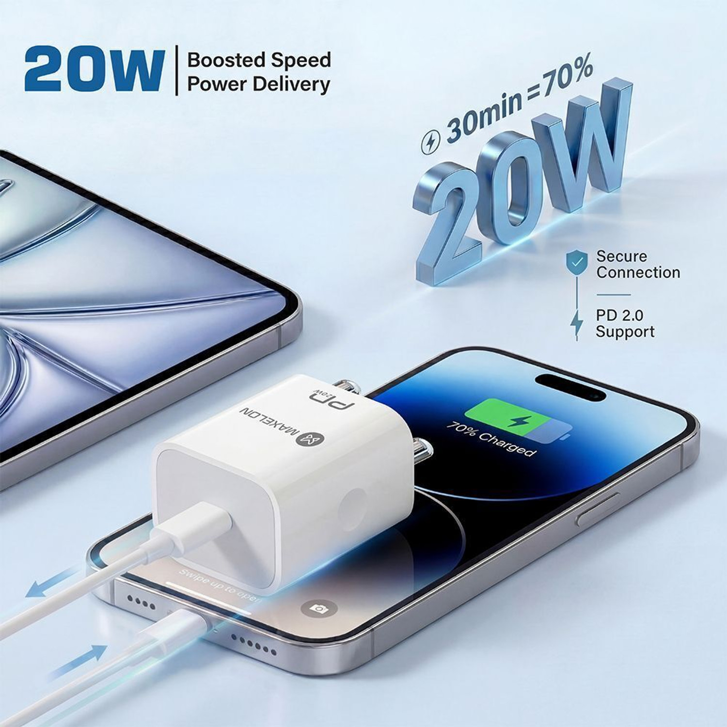 Image of Maxelon 20 W PD 3 A Wall Charger for Mobile