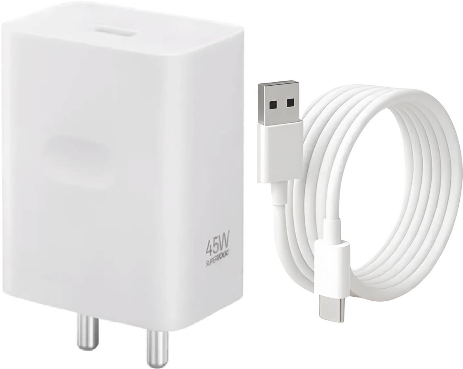OPPO 45 W SuperVOOC 4 A Wall Charger for Mobile with Detachable Cable