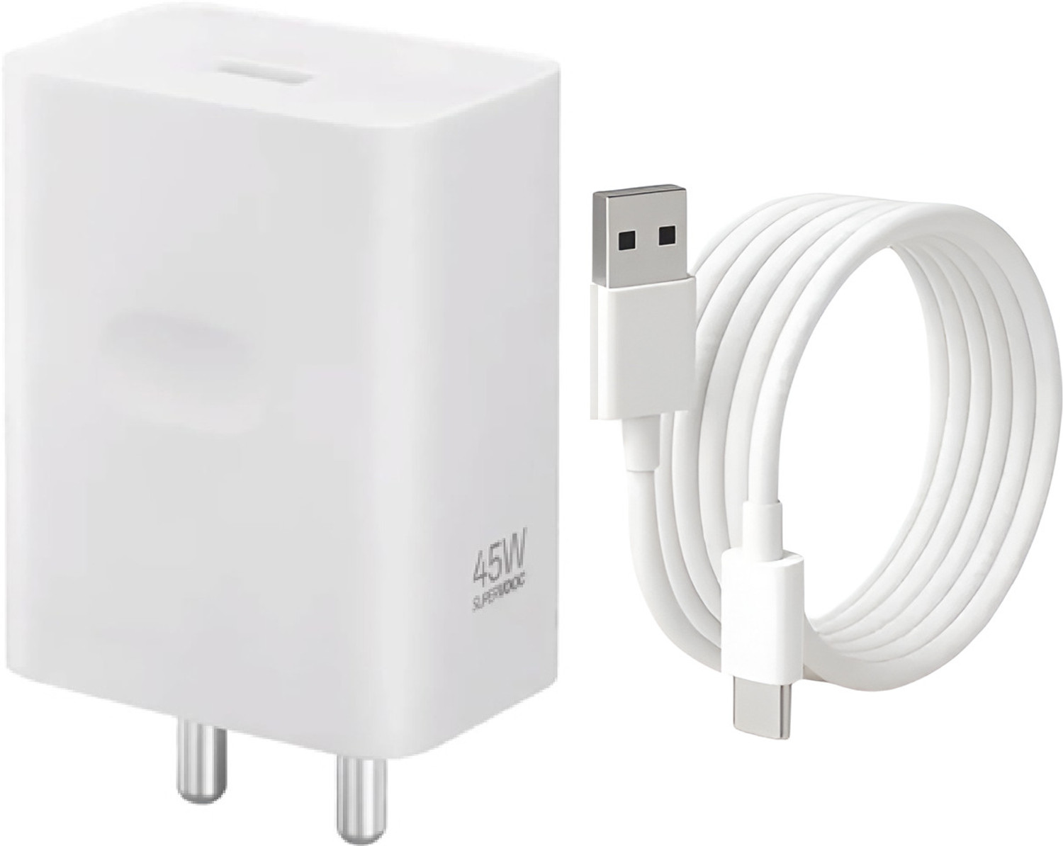 Image of OPPO 45 W SuperVOOC 4 A Wall Charger for Mobile with Detachable Cable