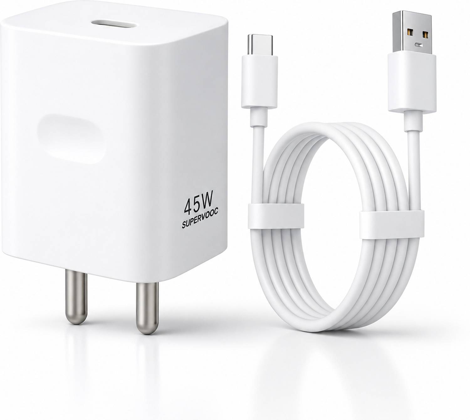 brandarf 45 W SuperVOOC 6 A Wall Charger for Mobile with Detachable Cable