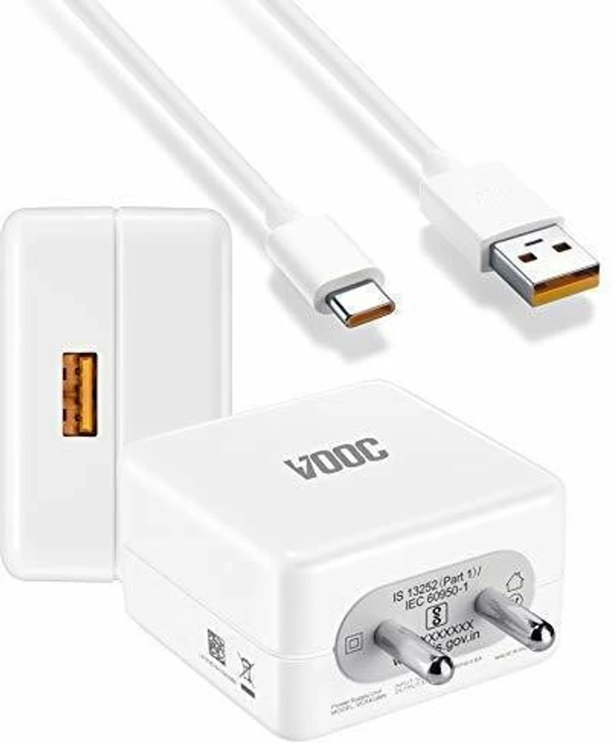 Image of MGEdge 65 W SuperVOOC 6.5 A Wall Charger for Mobile with Detachable Cable (White)