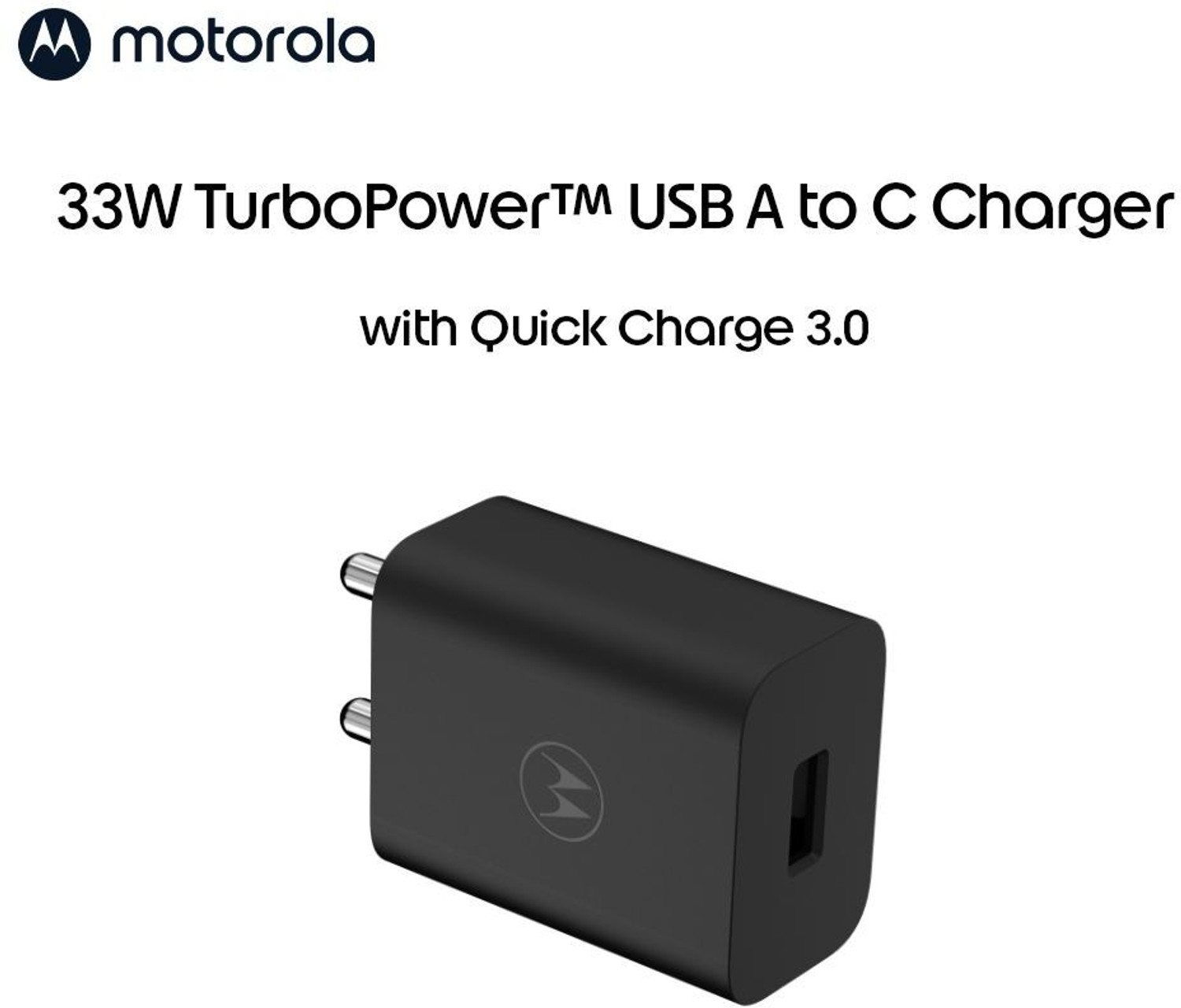 Image of MOTOROLA 33 W TurboPower 3.0 3 A Single Port Mobile Charger with Detachable Cable