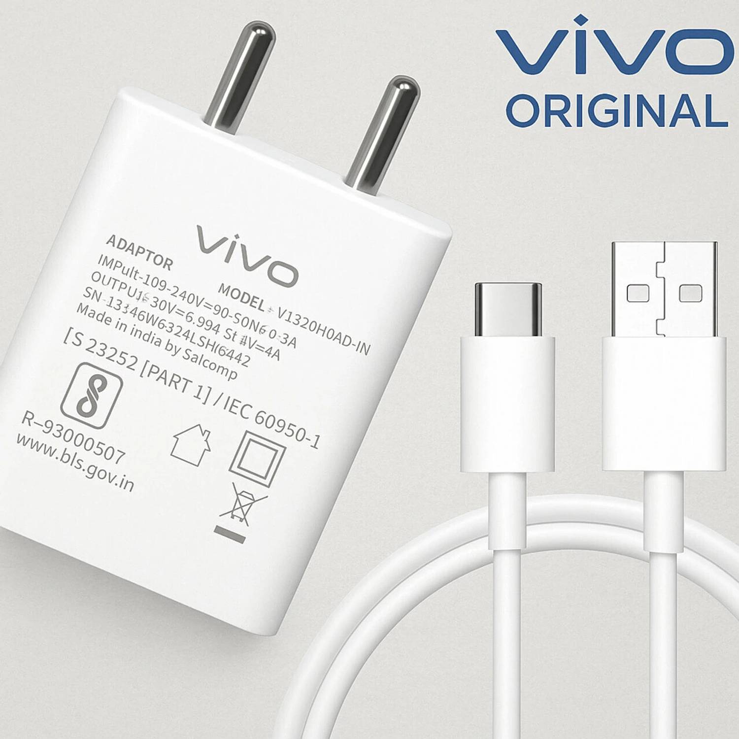 vivo 15 W TurboPower 3.0 3 A Wall Charger for Mobile with Detachable Cable