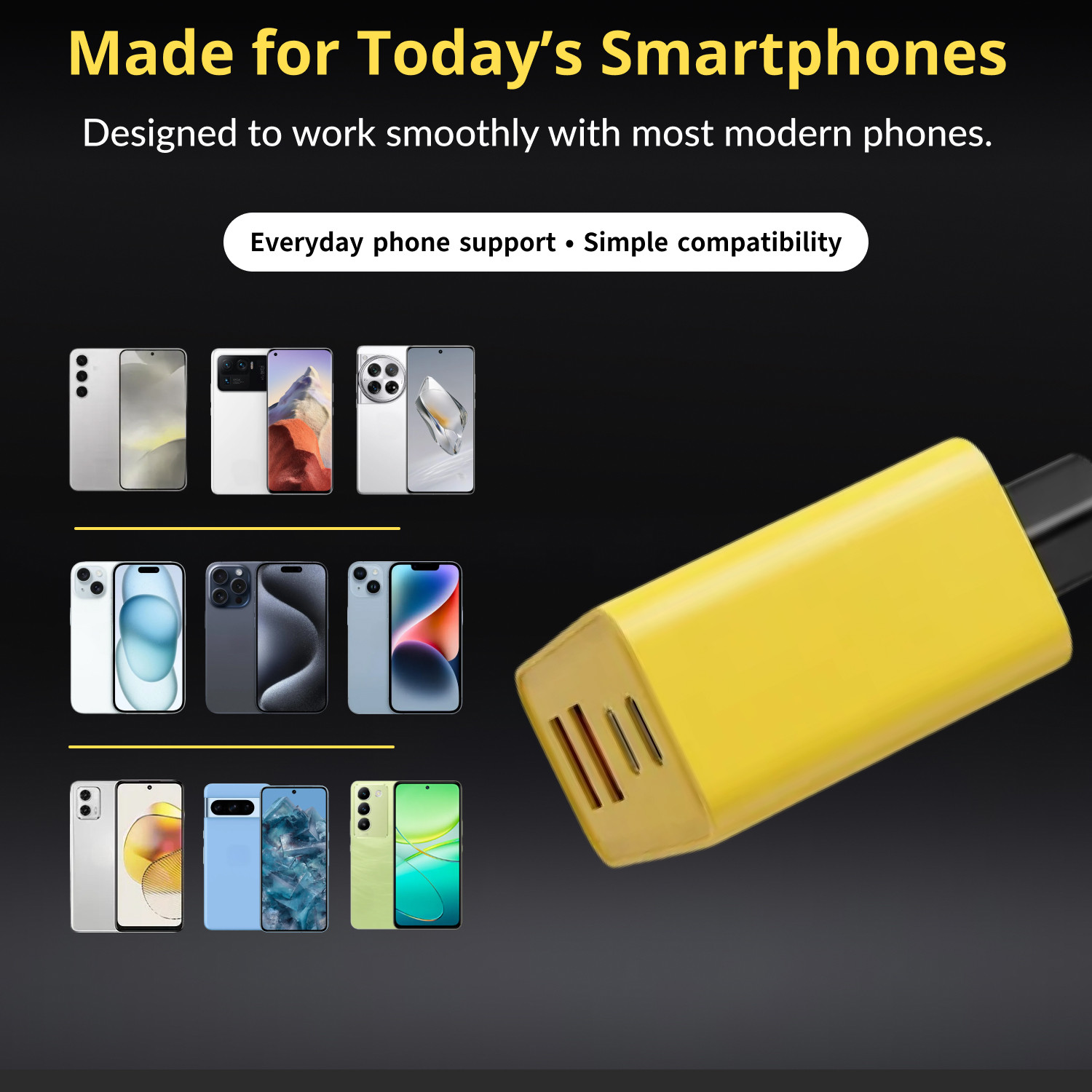 Image of FYNC 120 W 2.4 A Dual Port Mobile Charger with Detachable Cable