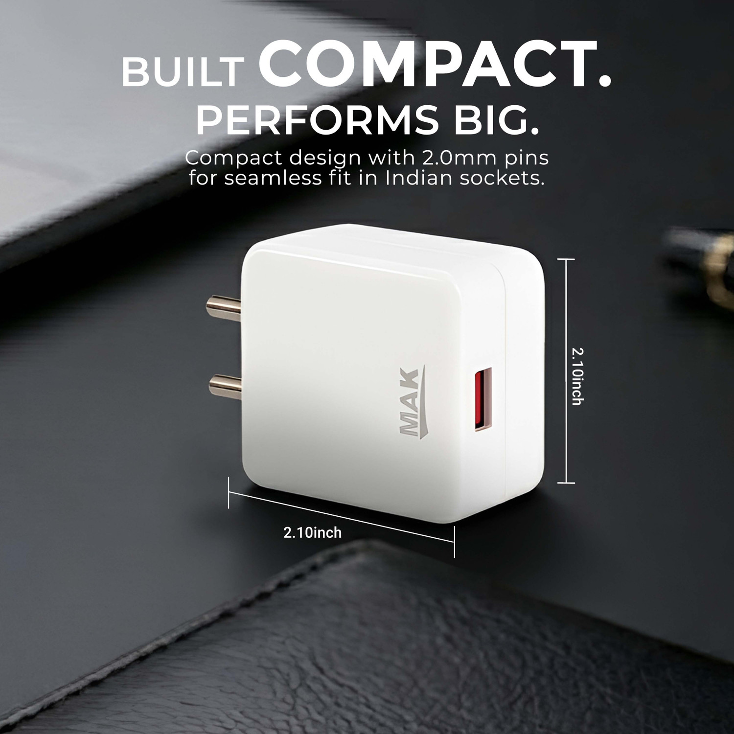 Image of MAK 80 W Dash 3 A Wall Charger for Mobile with Detachable Cable