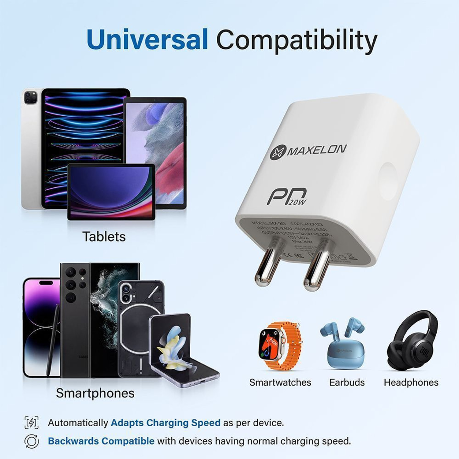 Image of Maxelon 20 W PD 3 A Wall Charger for Mobile