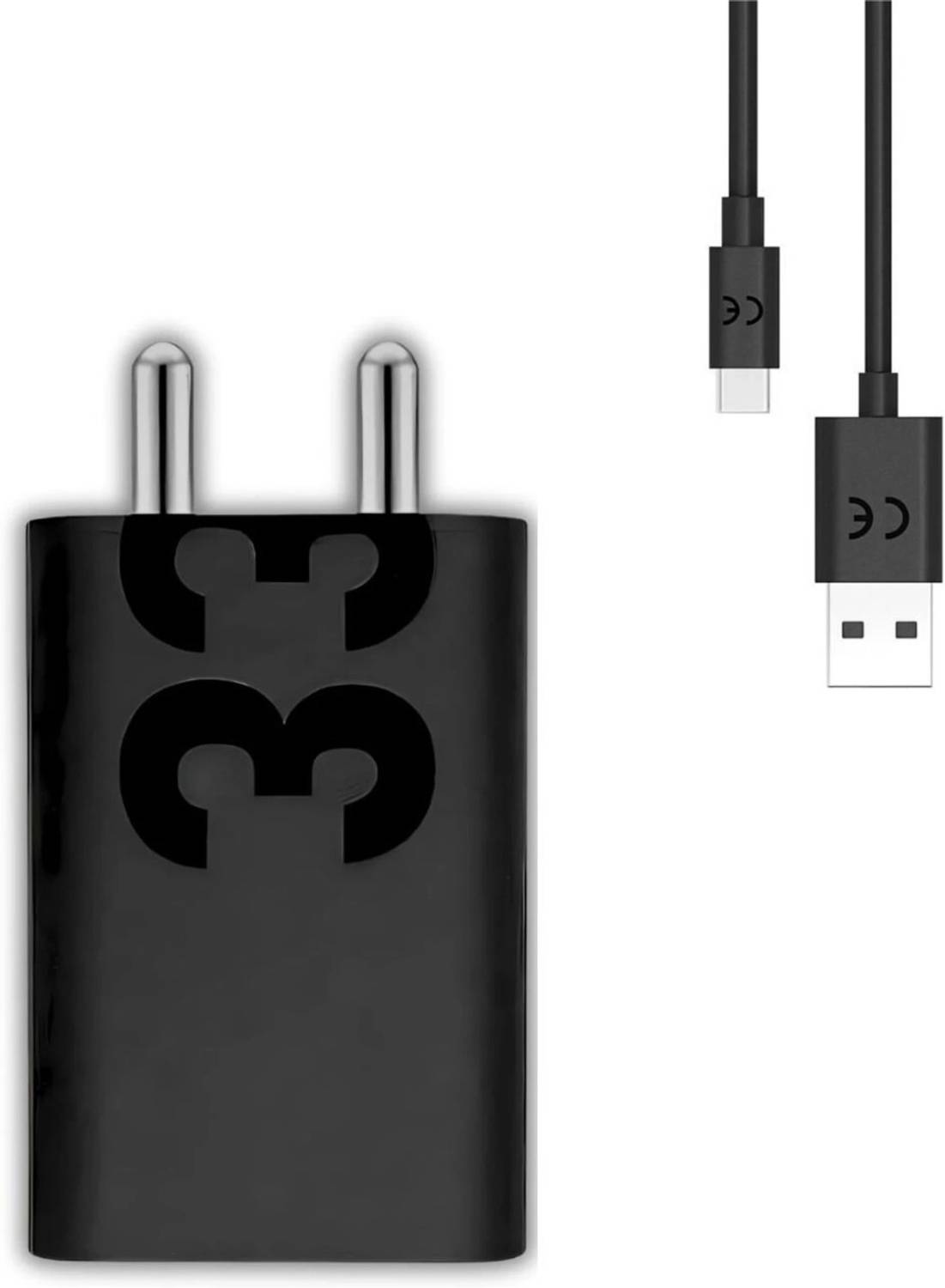 TECHWAQE 33 W TurboPower 2.0 3 A Wall Charger for Mobile with Detachable Cable