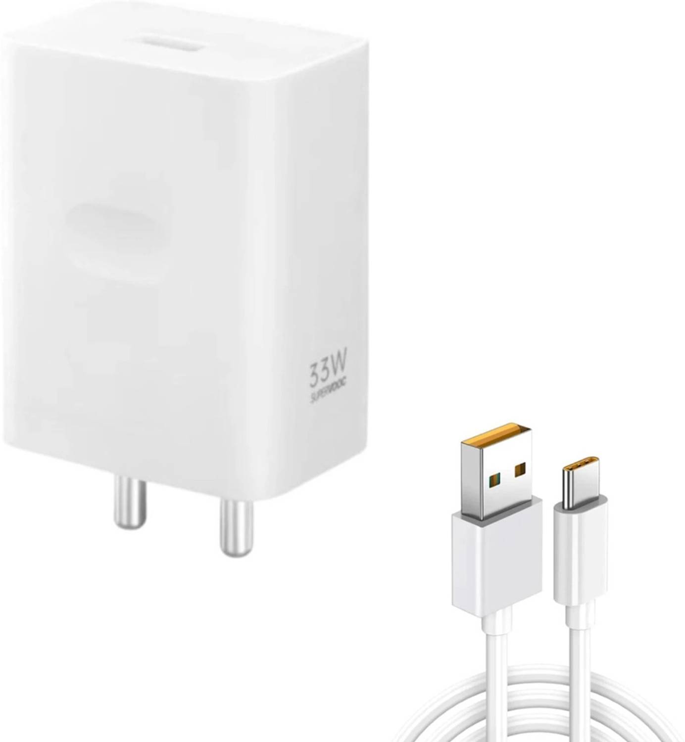 TECHVIQQ 33 W SuperVOOC 3 A Wall Charger for Mobile with Detachable Cable