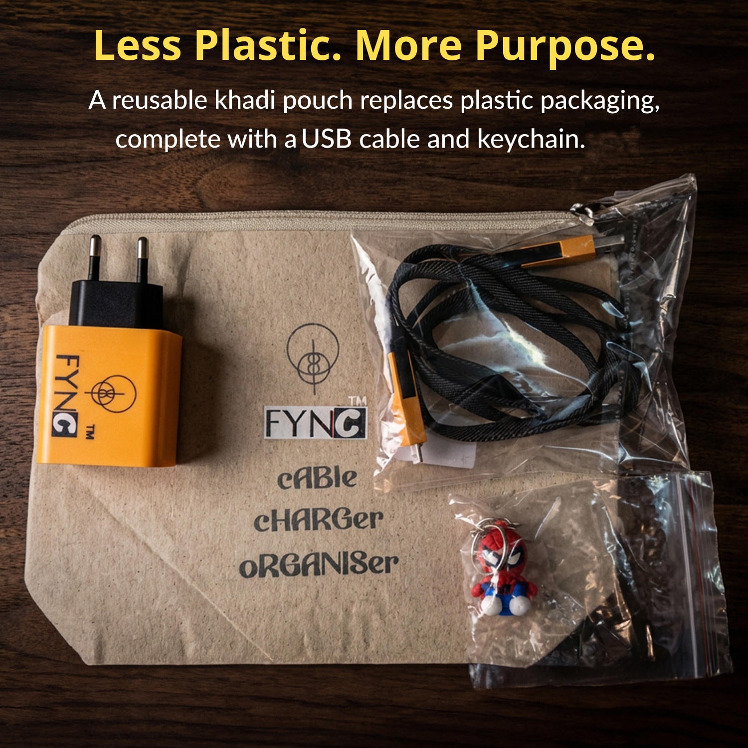 Image of FYNC 120 W 2.4 A Dual Port Mobile Charger with Detachable Cable