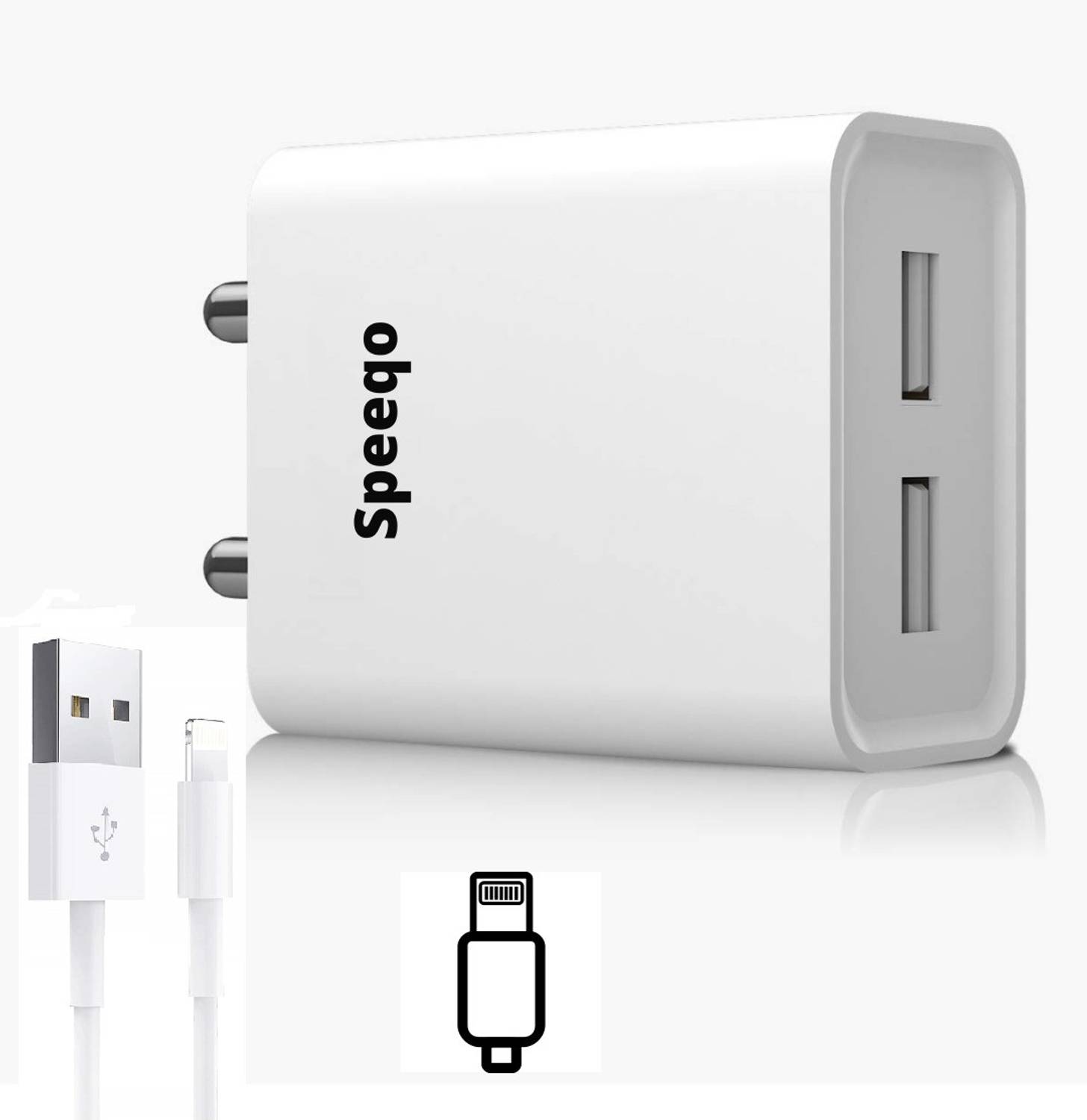 Speeqo 12 W 2.4 A Wall Charger for Mobile with Detachable Cable