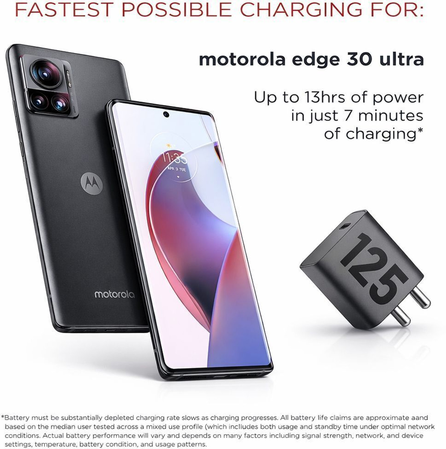 Image of Amozkart 125 W TurboPower 3.0 10 A Wall Charger for Mobile with Detachable Cable