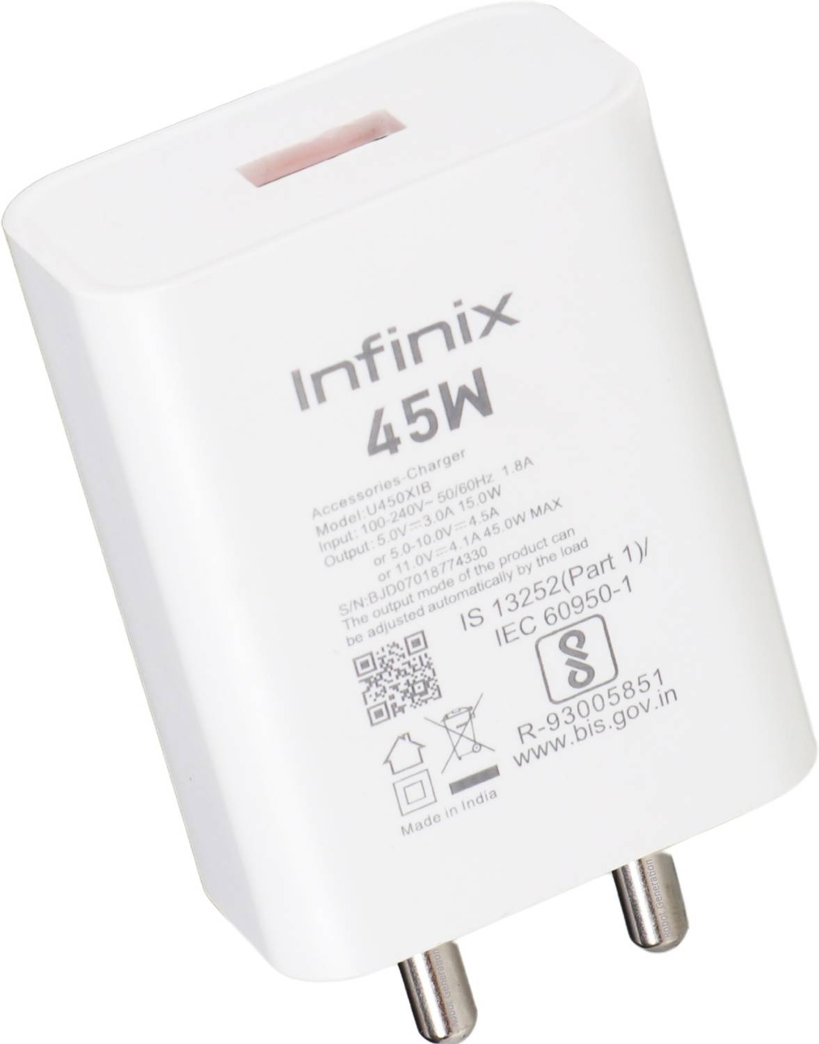 Infinix 45W Supercharge 4.4A Wall Charger White - Image 2