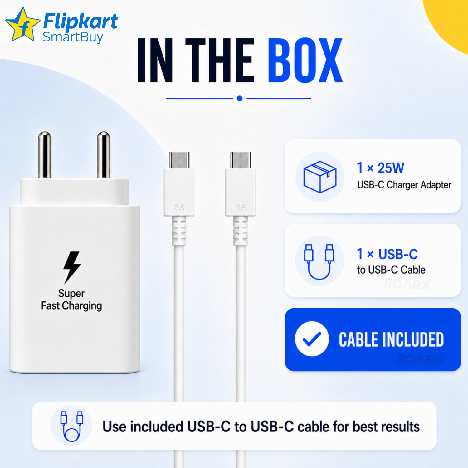 Image of Flipkart SmartBuy 25 W Supercharge 3 A Wall Charger for Mobile with Detachable Cable