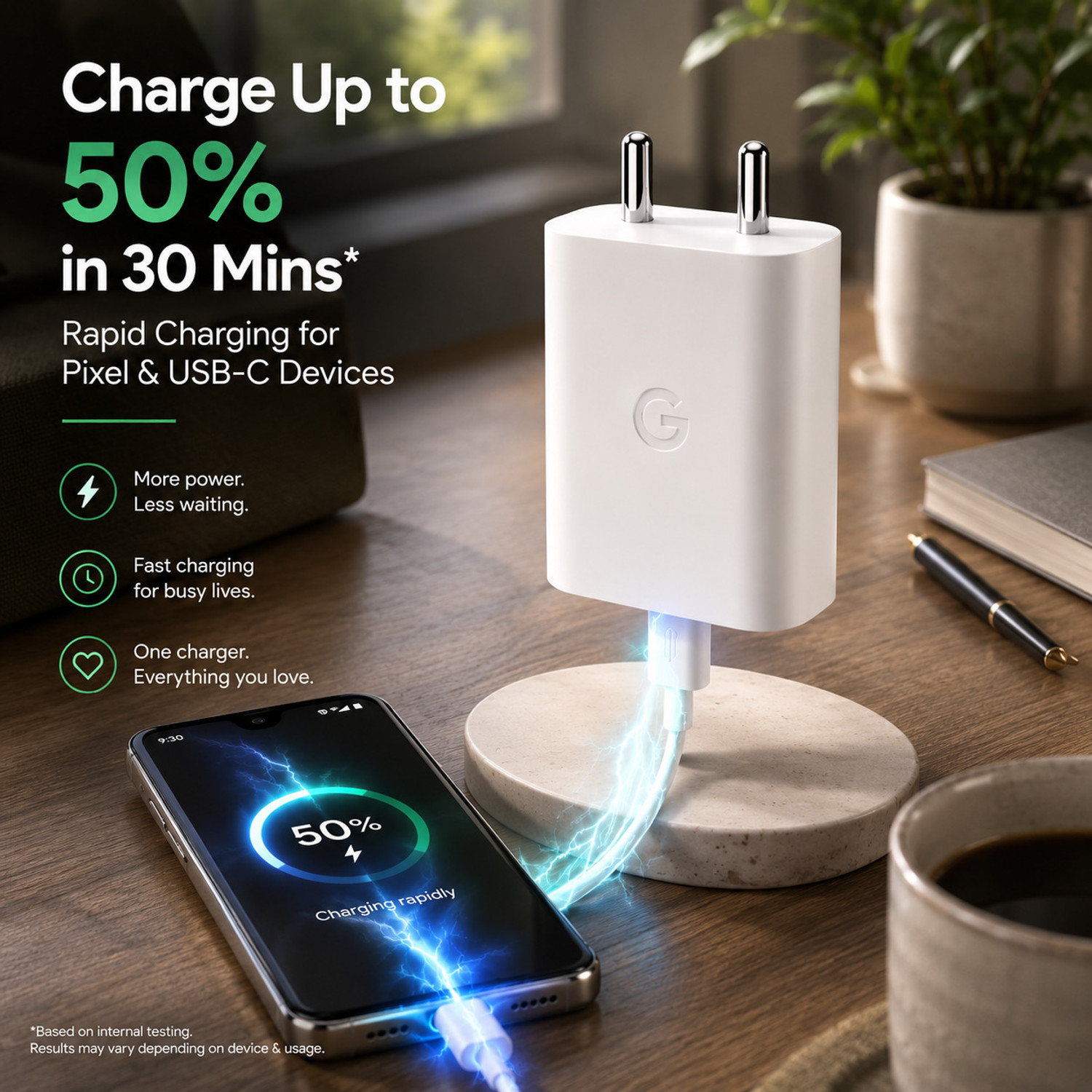 Image of shopbucket 30 W Quick Charge 3 A Wall Charger for Mobile with Detachable Cable