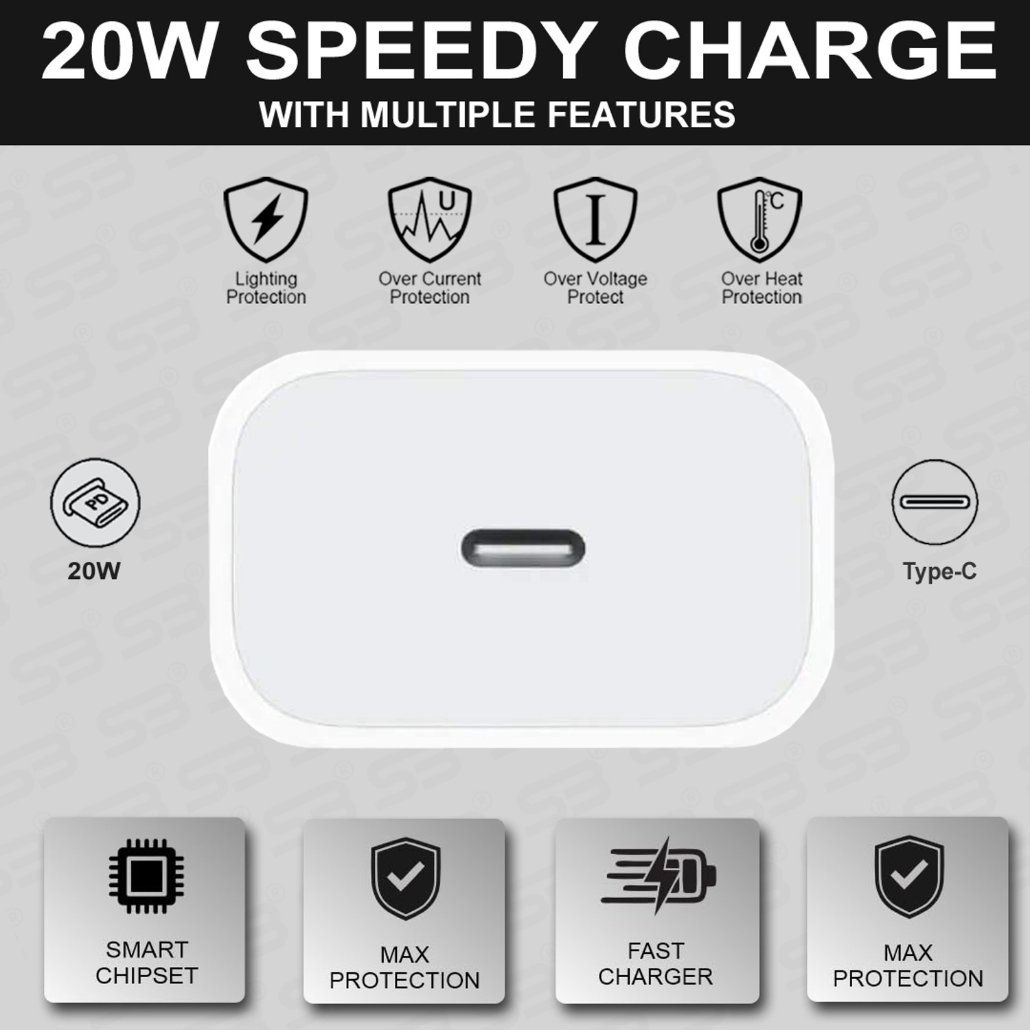 Image of SB 20 W Quick Charge 3 A Wall Charger for Mobile