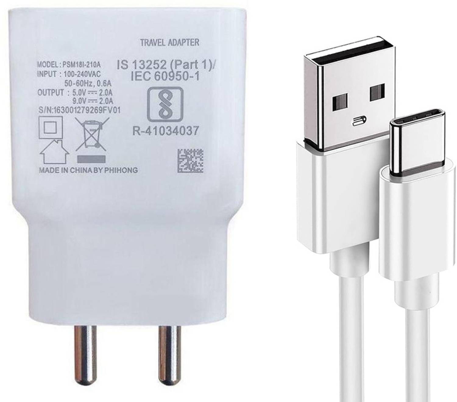 EYNK 18 W Quick Charge 3 A Wall Charger for Mobile with Detachable Cable