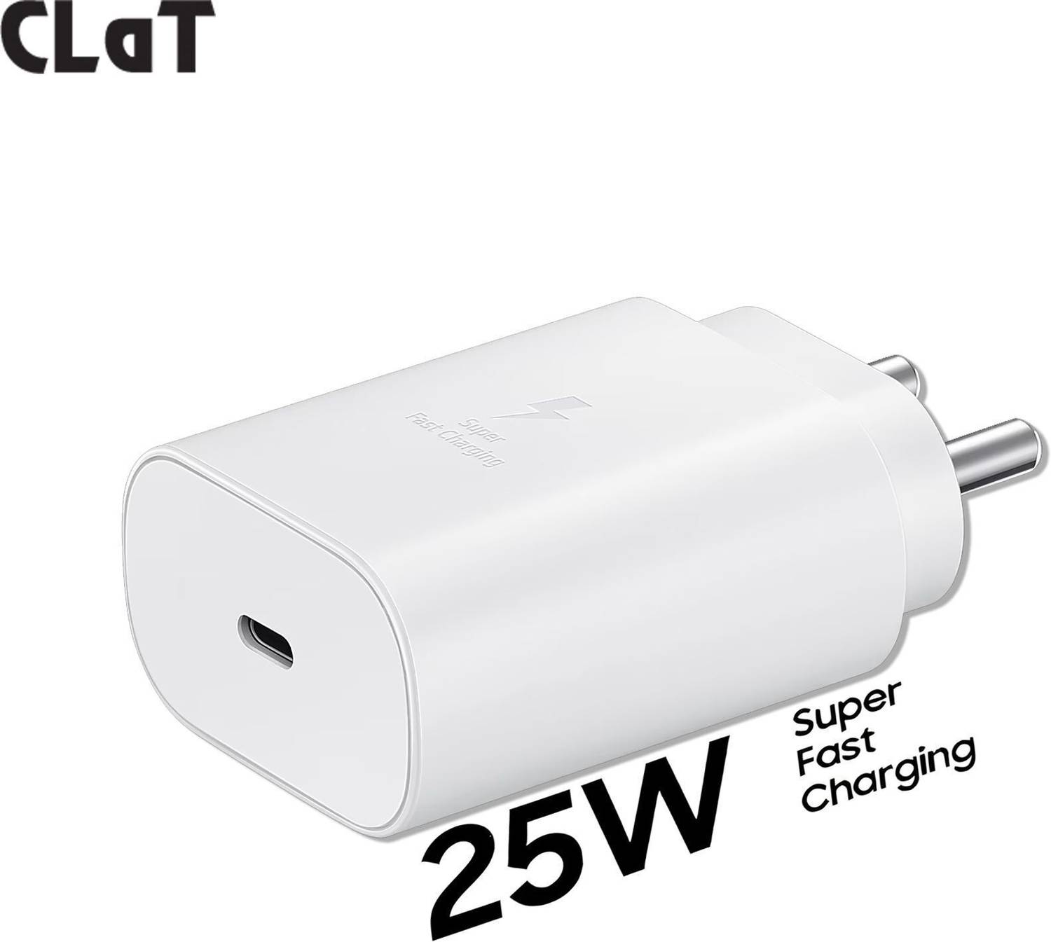 CLAT 25 W Quick Charge 3 A Wall Charger for Mobile with Detachable Cable