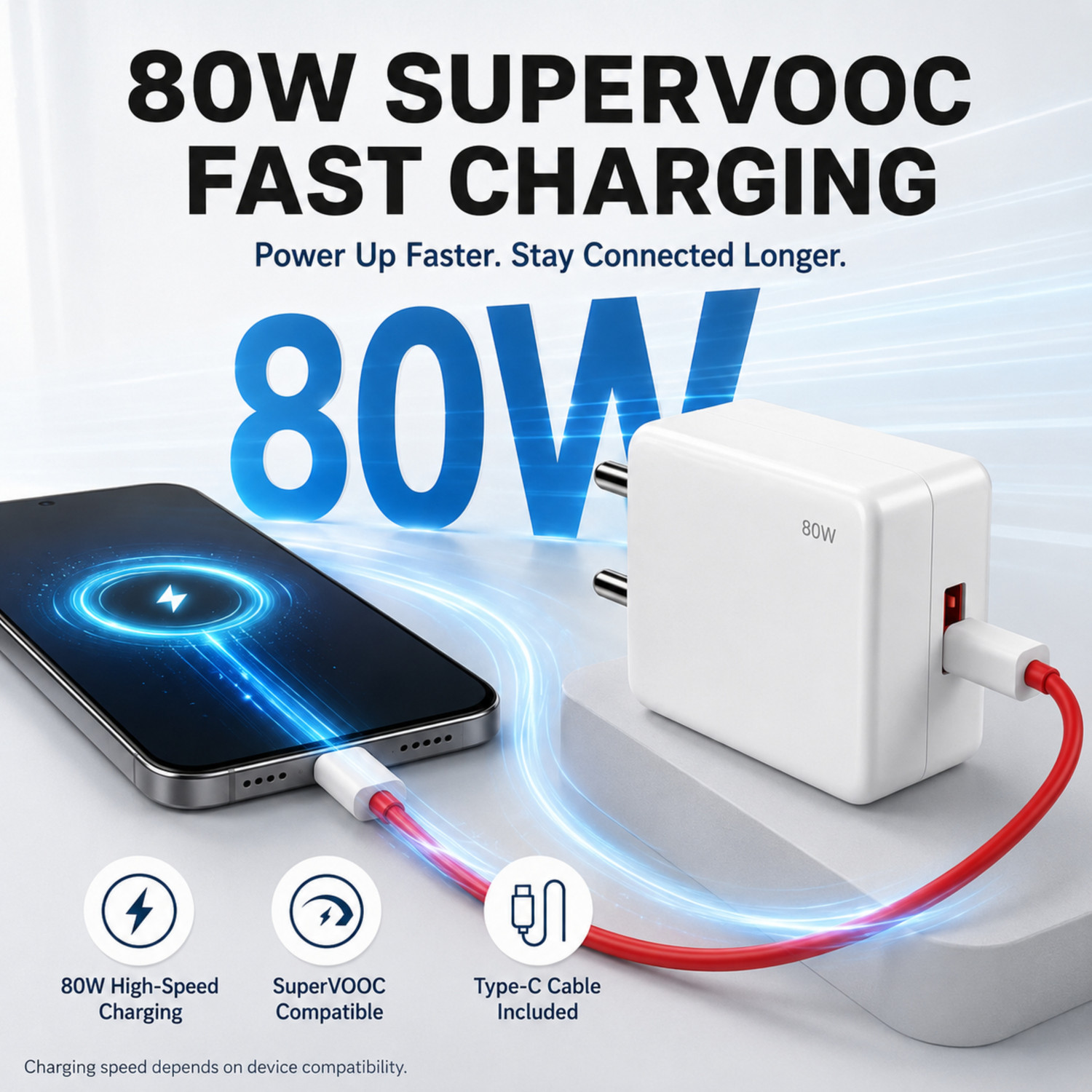 Image of Greeva 80 W SuperVOOC 6 A Wall Charger for Mobile
