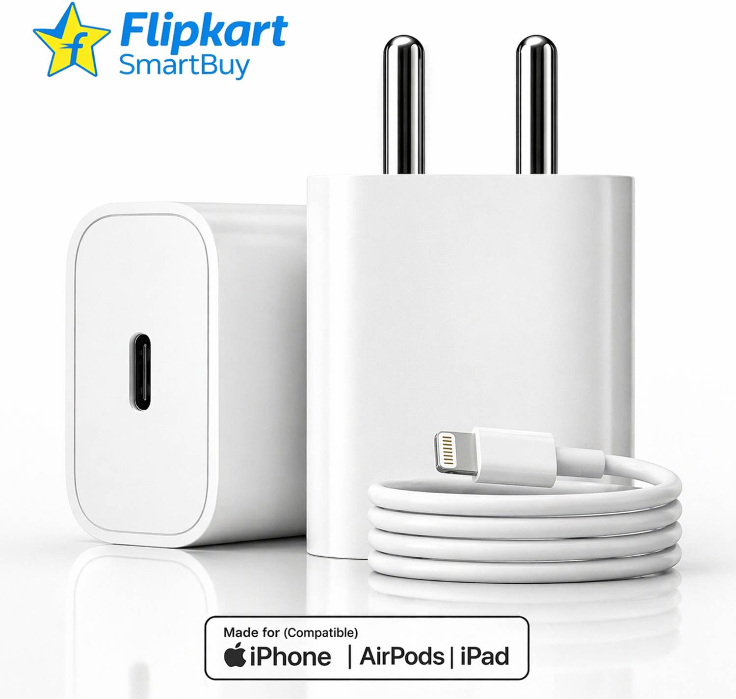 Flipkart SmartBuy 20 W PD 3 A Wall Charger for Mobile with Detachable Cable
