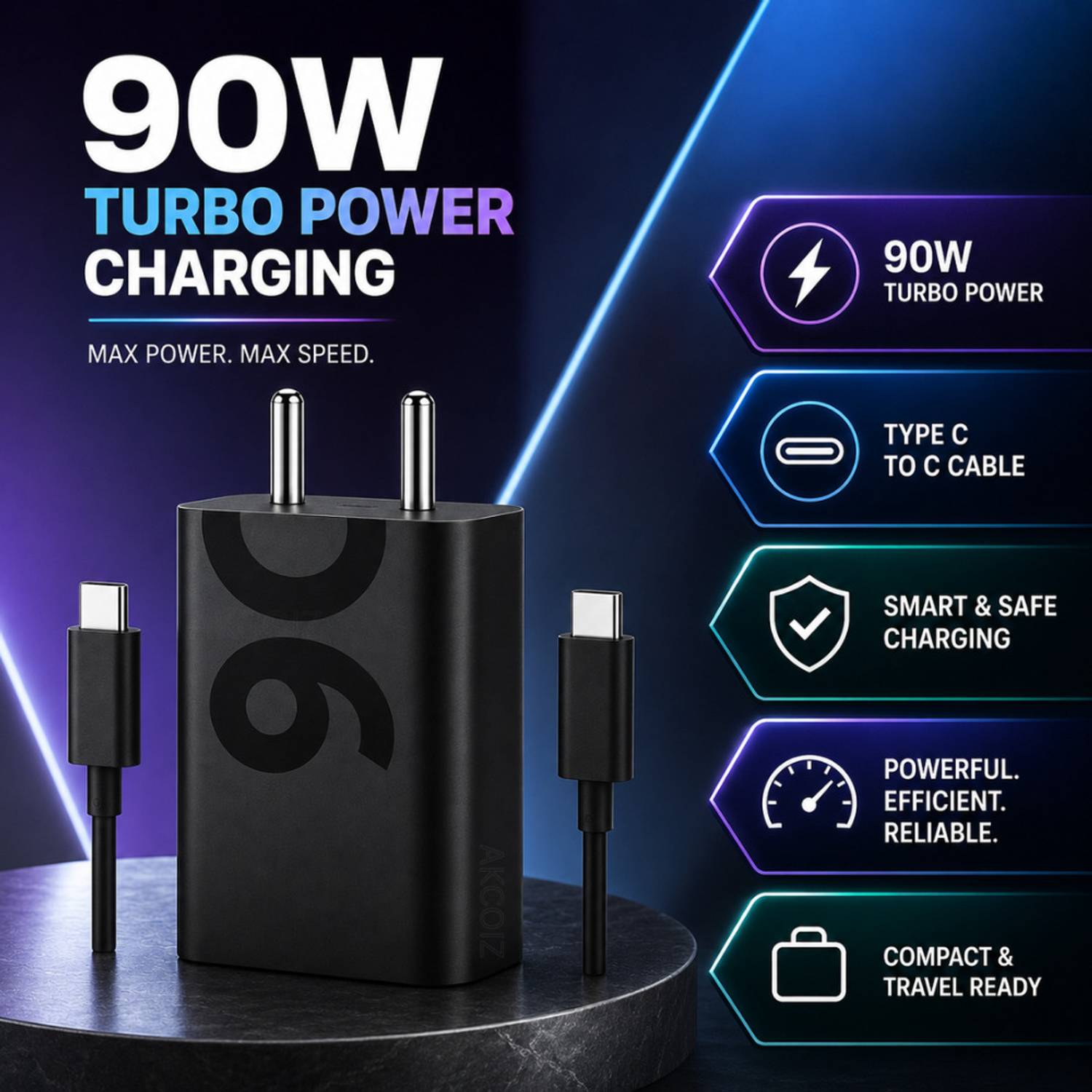 AKCOIZ 90W GaN Wall Charger - Image 2