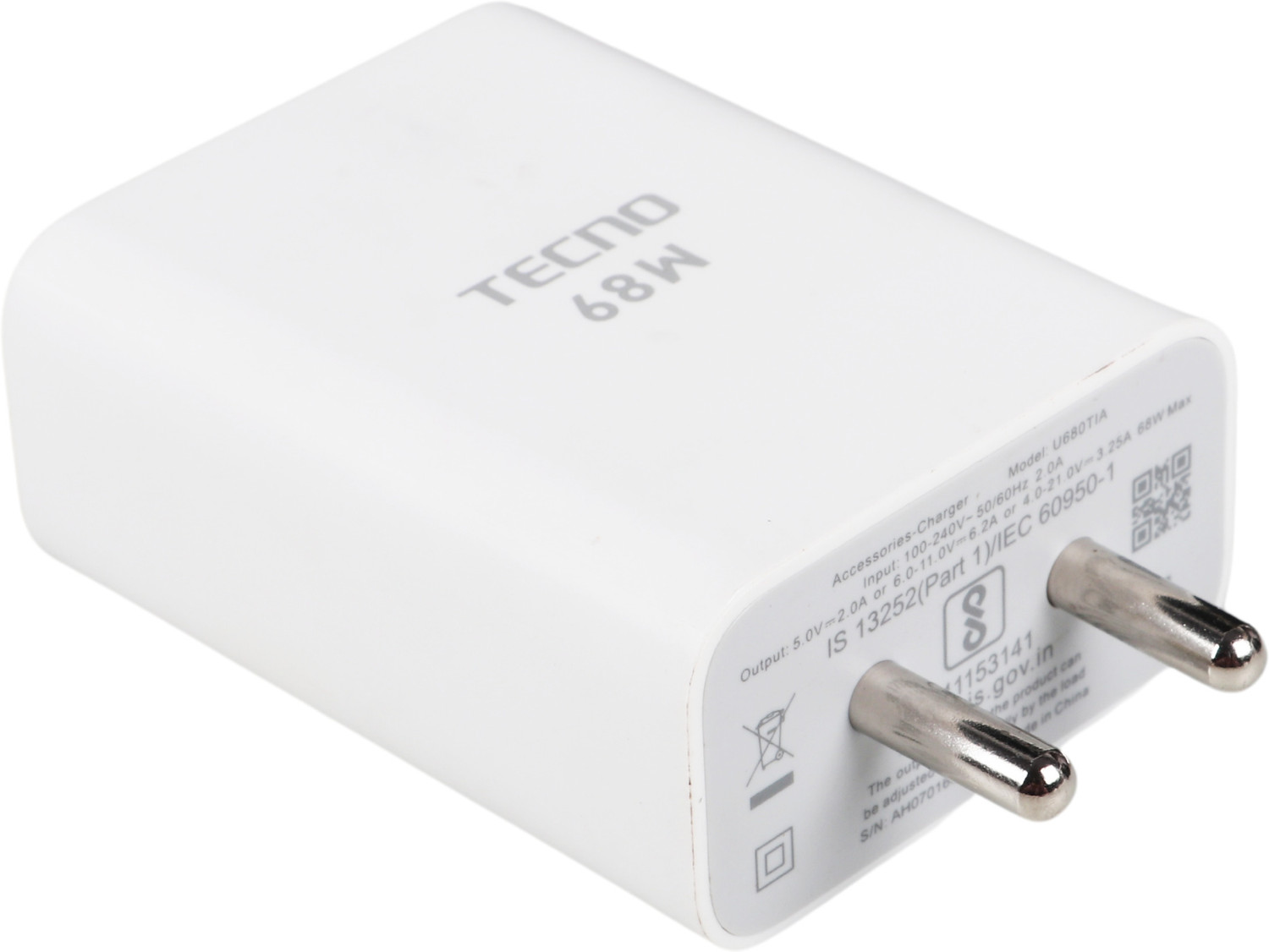 Image of Tecno 68 W Supercharge 6.5 A Wall Charger for Mobile
