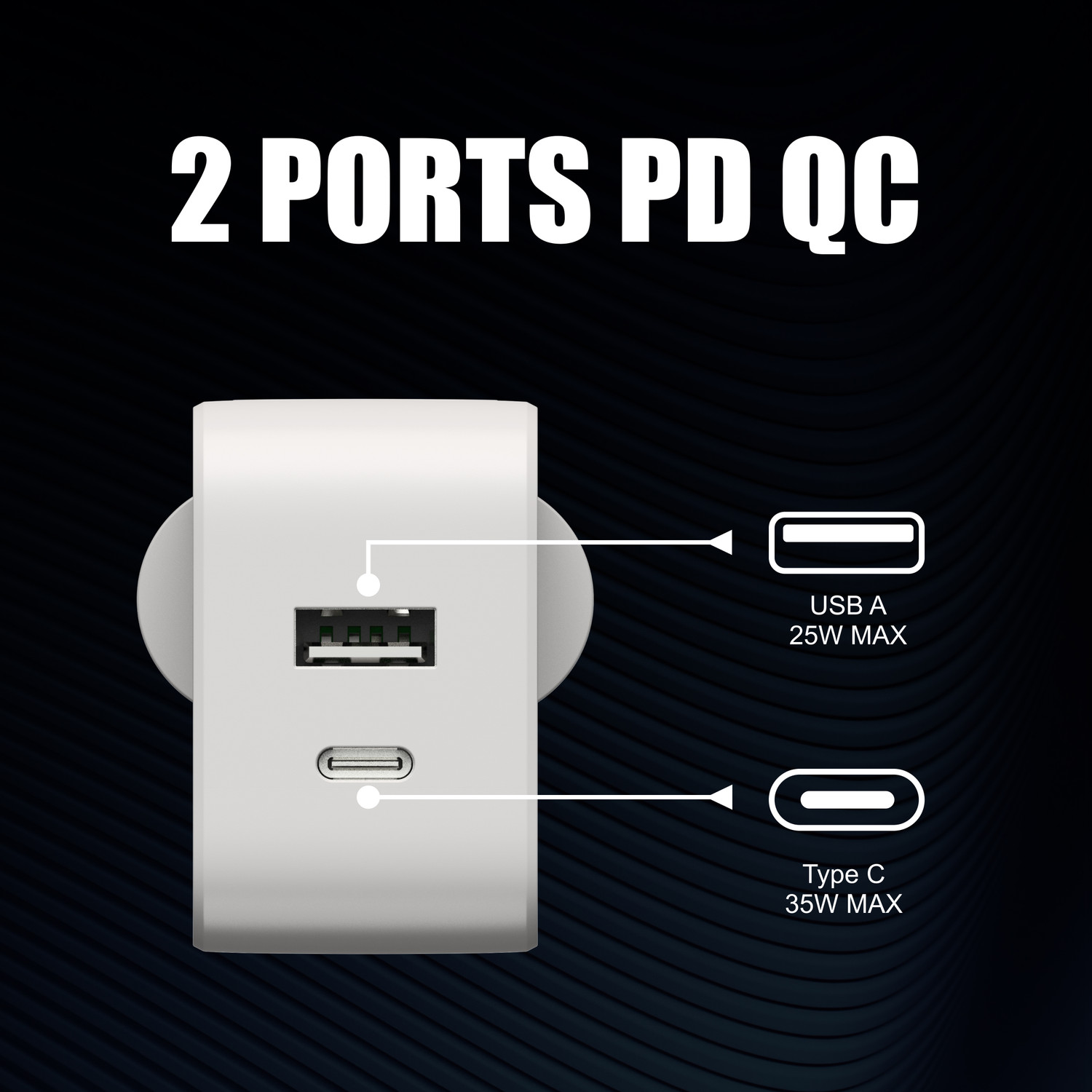 Image of DeperAI 35 W GaN 3 A Dual Port Mobile Charger