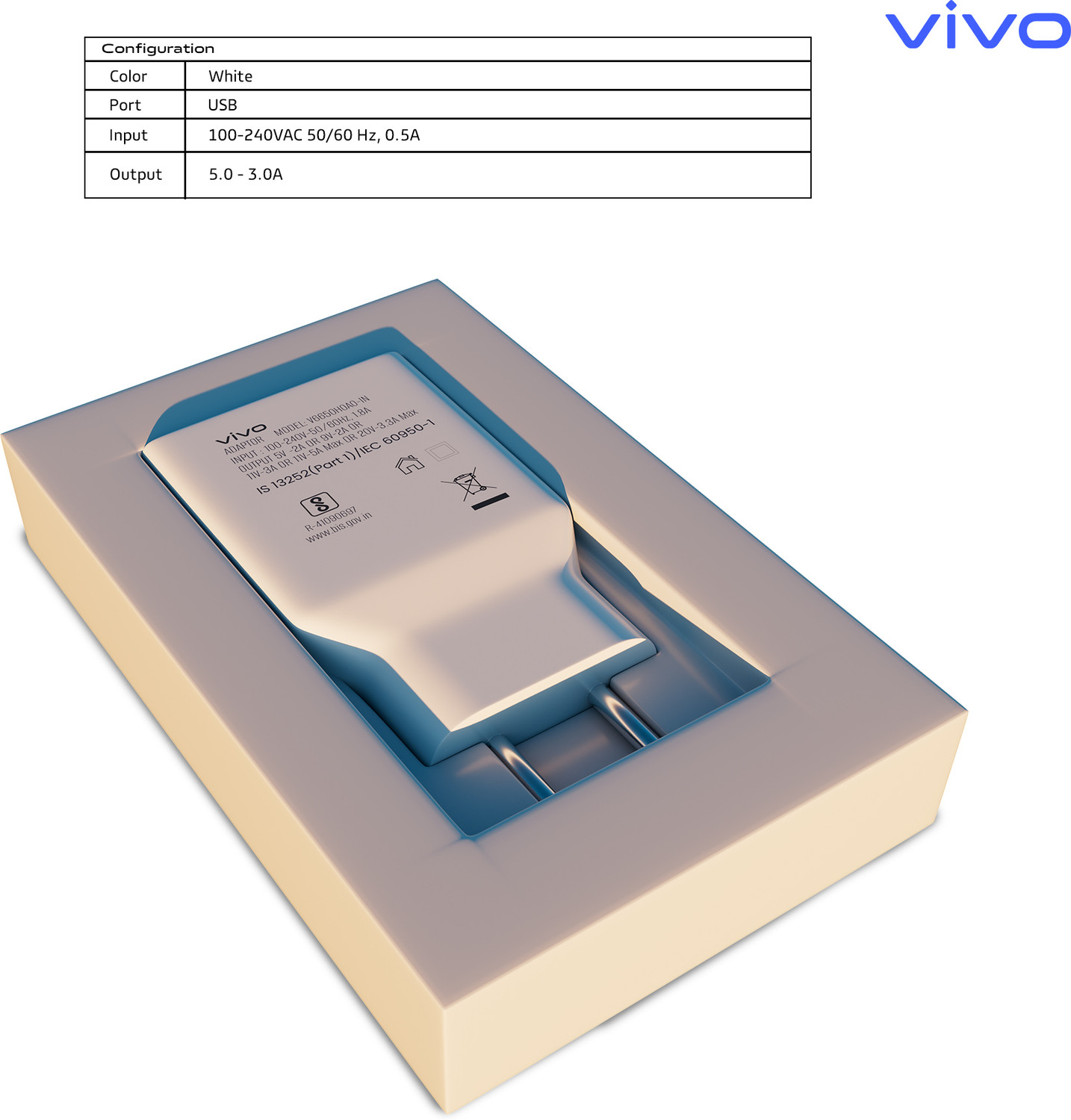 Image of vivo 15 W TurboPower 3.0 3 A Wall Charger for Mobile