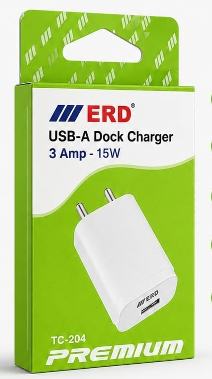 Image of Rudra Traders Adaptive Fast Charging 3 A Wall Charger for Mobile with Detachable Cable