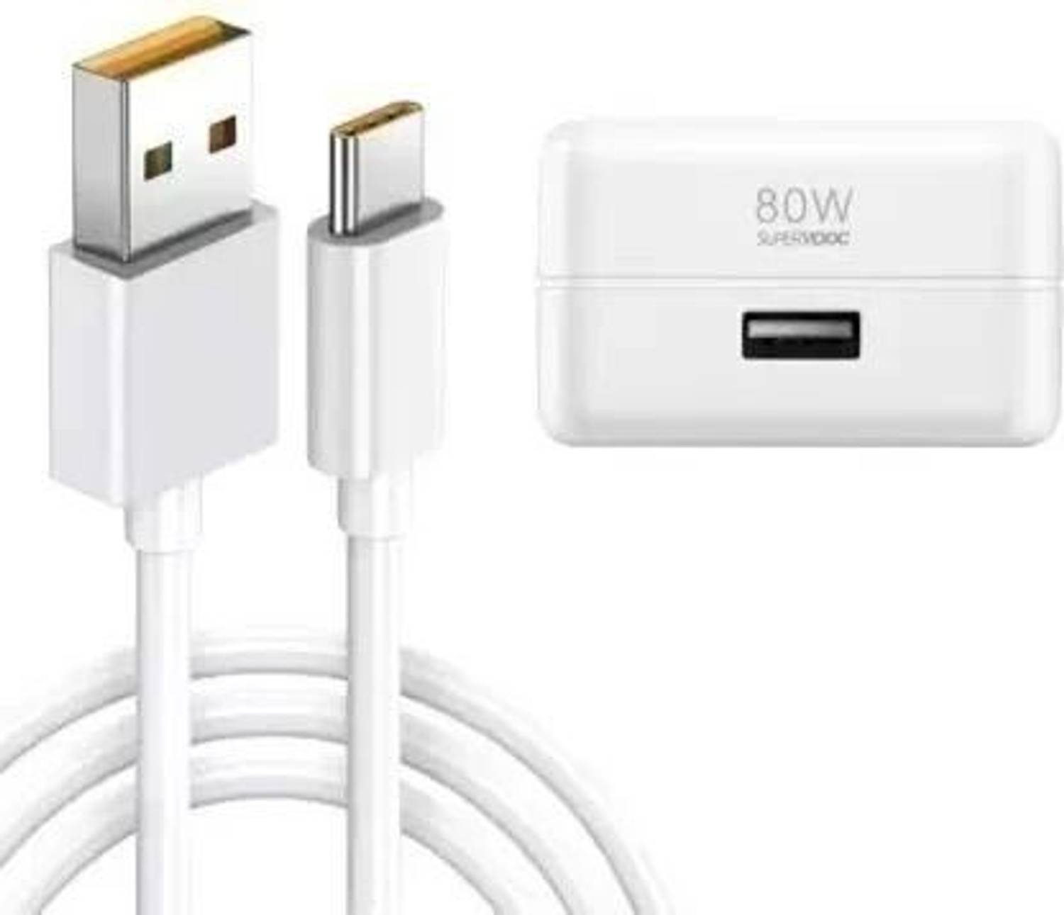 Pandaco 80 W SuperVOOC 6 A Wall Charger for Mobile with Detachabl...mo