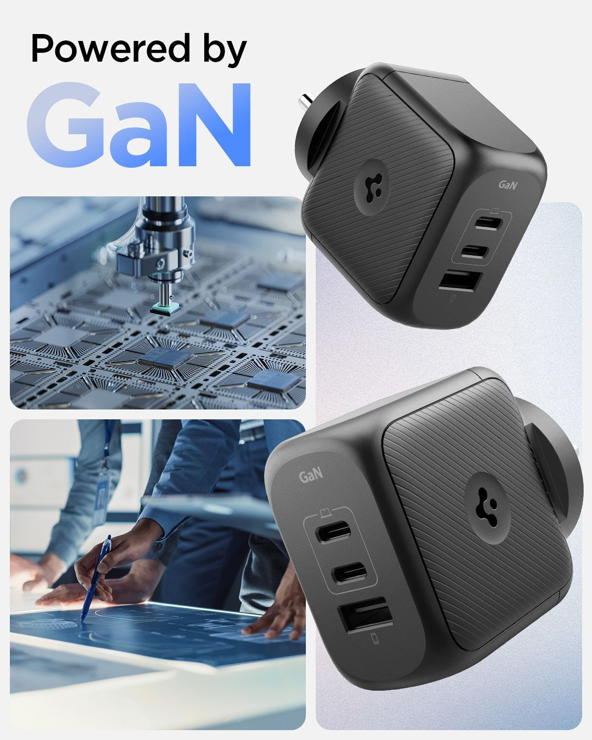 Image of Spigen 65 W GaN 3 Port Mobile Charger